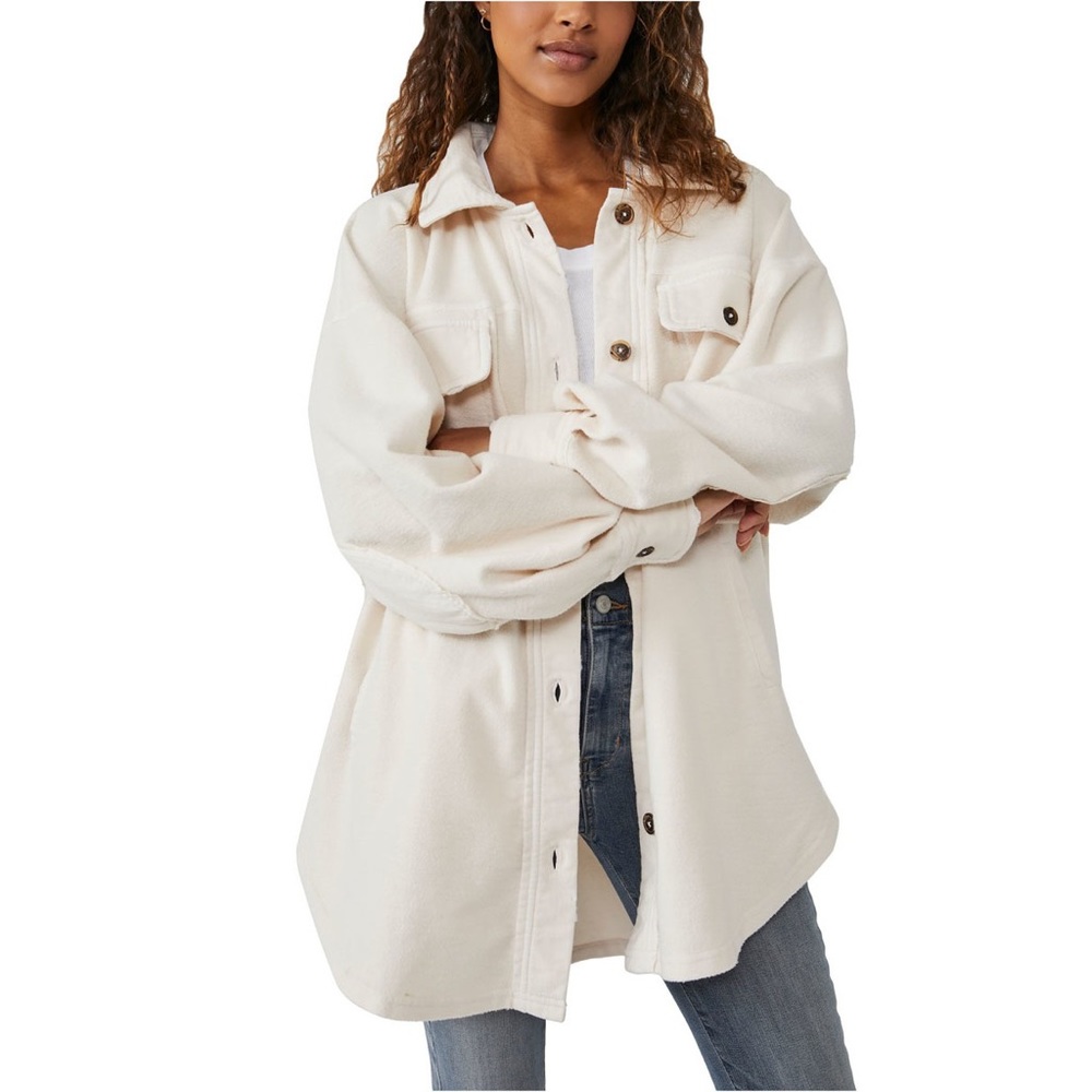 Free People Ruby Oversized Jacket, Champagne Dreams, Size Large